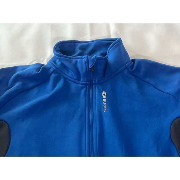 MENS SUGOI CYCLING BLUE GRAY LONG SLEEVE FULL ZIP KNIT BIKING JACKET SIZE XL - Picture 4 of 11
